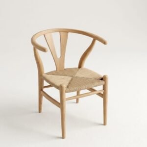 Kursi Makan Minimalis Wishbone Kayu Jati Solid – Natural Aesthetic