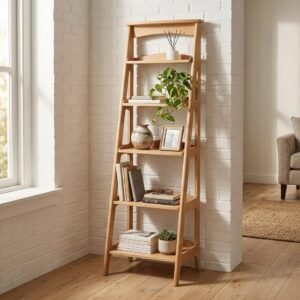 Rak Multifungsi Sandar Ladder Shelf Kayu Jati Minimalis